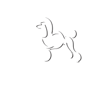 Logo alb frizerie canina alphapet
